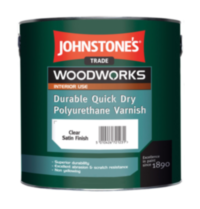 Купить Johnstones Quick Dry Polyurethane Varnish Clear Satin водорастворимый панельный лак 2,5л