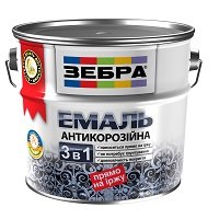 Купить ЗЕБРА Эмаль антикоррозионная 2л